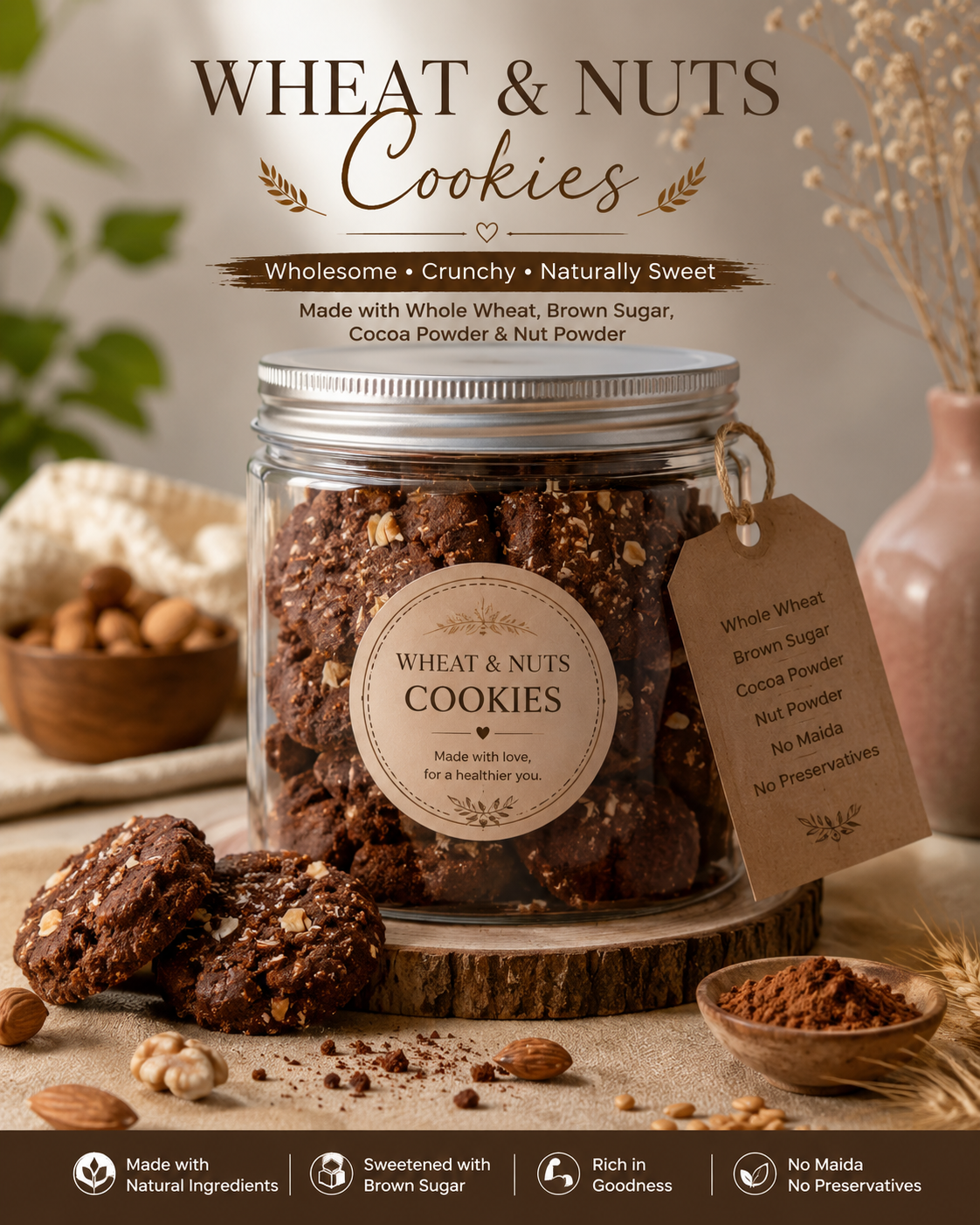 Wheat & Nut Cookies